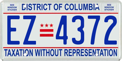 DC license plate EZ4372