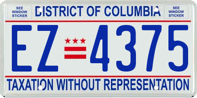 DC license plate EZ4375