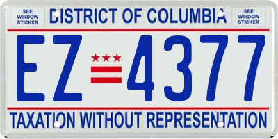 DC license plate EZ4377