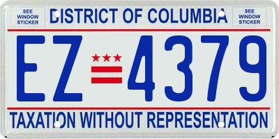 DC license plate EZ4379