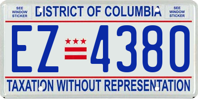 DC license plate EZ4380