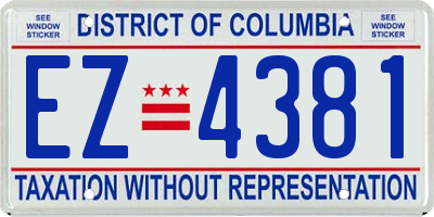 DC license plate EZ4381