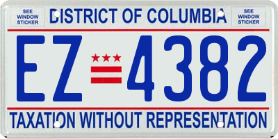 DC license plate EZ4382