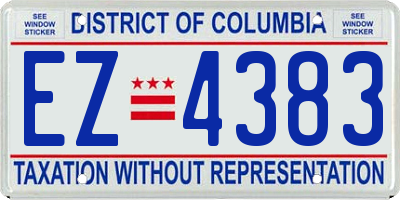 DC license plate EZ4383