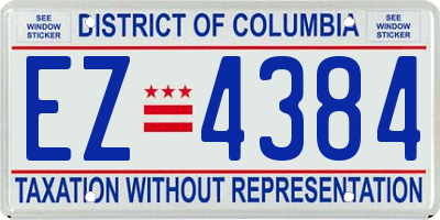 DC license plate EZ4384