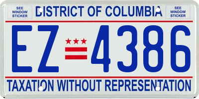 DC license plate EZ4386