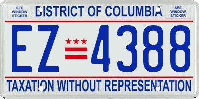 DC license plate EZ4388