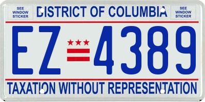 DC license plate EZ4389