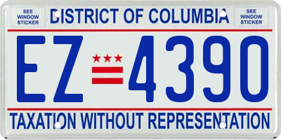 DC license plate EZ4390