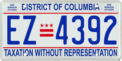 DC license plate EZ4392