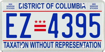 DC license plate EZ4395