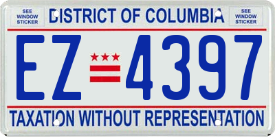 DC license plate EZ4397