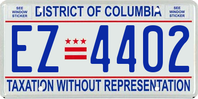 DC license plate EZ4402