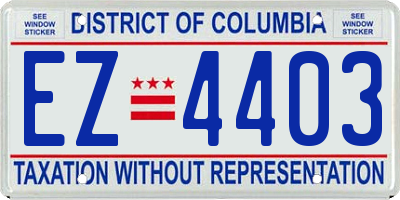 DC license plate EZ4403