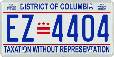 DC license plate EZ4404