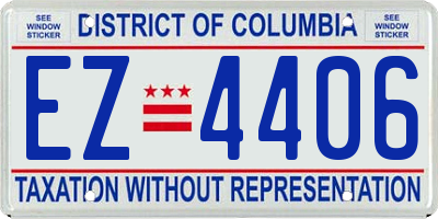 DC license plate EZ4406