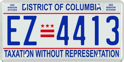 DC license plate EZ4413