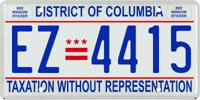 DC license plate EZ4415