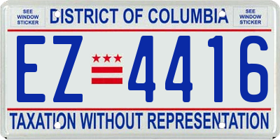 DC license plate EZ4416