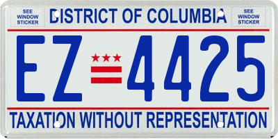 DC license plate EZ4425