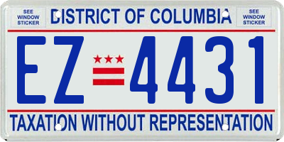 DC license plate EZ4431