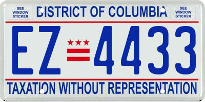 DC license plate EZ4433