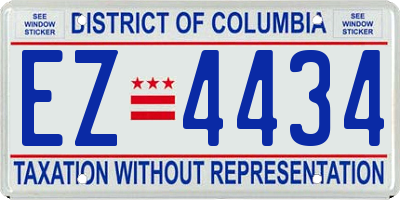 DC license plate EZ4434