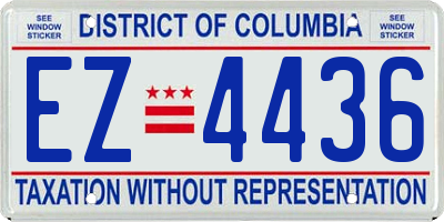 DC license plate EZ4436