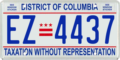 DC license plate EZ4437