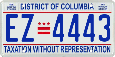 DC license plate EZ4443