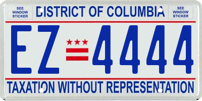 DC license plate EZ4444