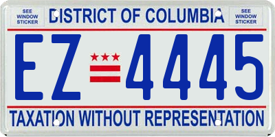 DC license plate EZ4445