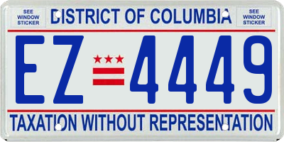 DC license plate EZ4449