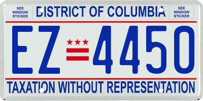 DC license plate EZ4450