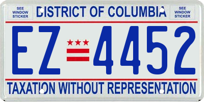 DC license plate EZ4452