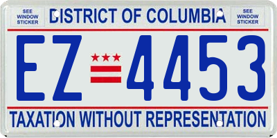 DC license plate EZ4453