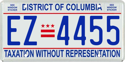 DC license plate EZ4455