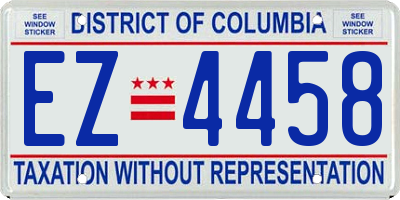 DC license plate EZ4458