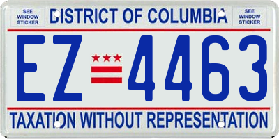 DC license plate EZ4463