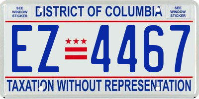 DC license plate EZ4467