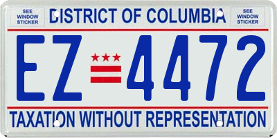 DC license plate EZ4472