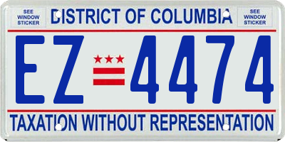 DC license plate EZ4474