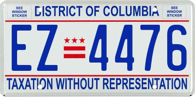 DC license plate EZ4476