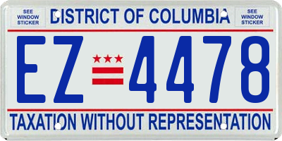 DC license plate EZ4478