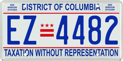 DC license plate EZ4482