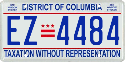 DC license plate EZ4484