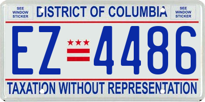 DC license plate EZ4486