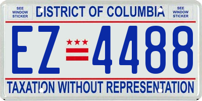 DC license plate EZ4488