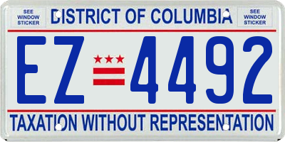 DC license plate EZ4492