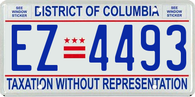 DC license plate EZ4493